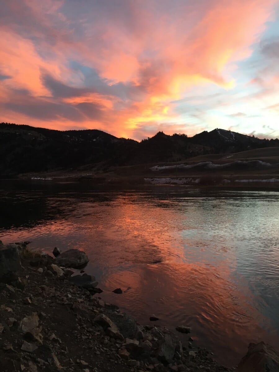 January Painted Sky over the Missouri River -photo by Wolf Creek Angler