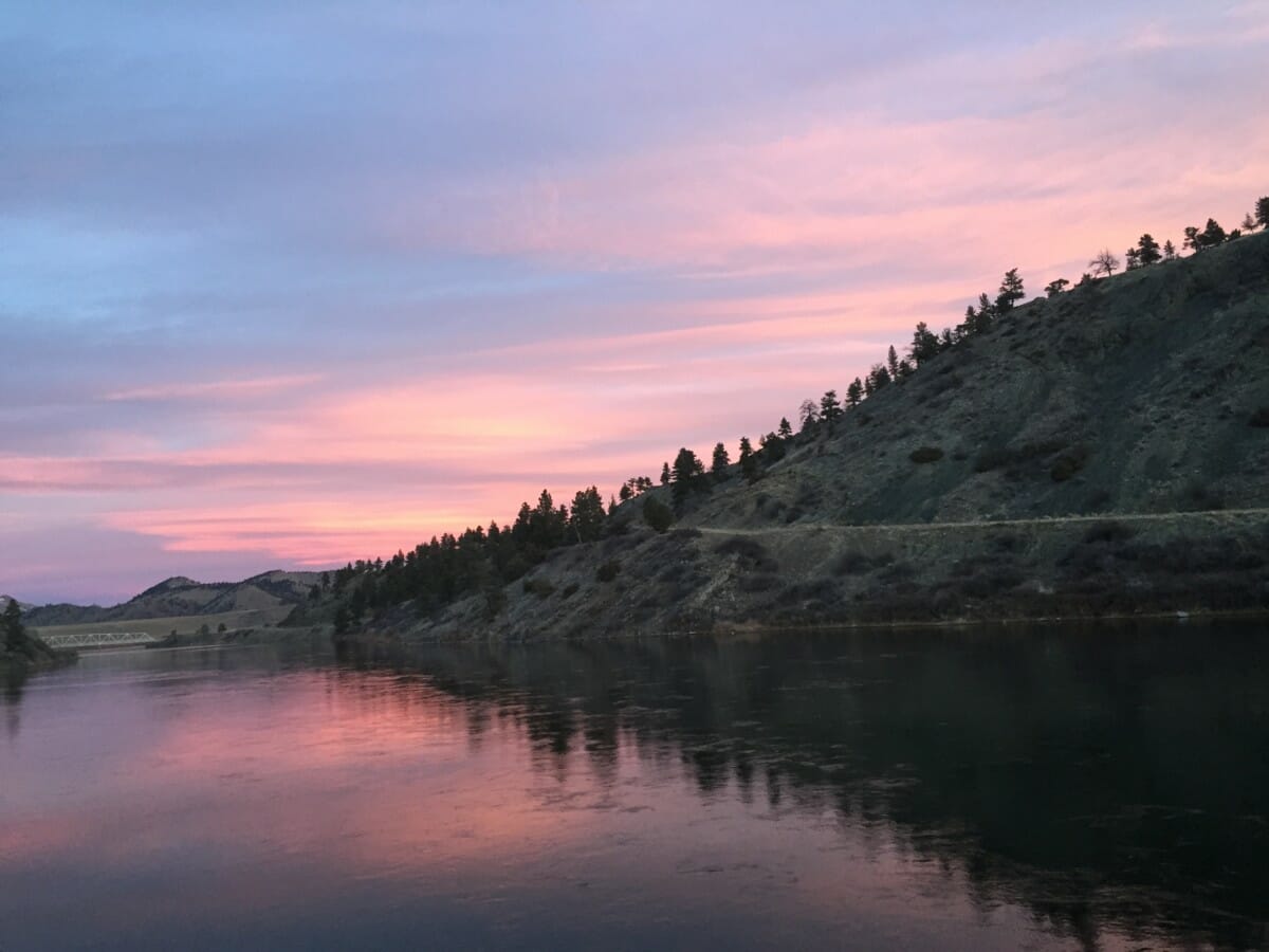 Montana Skies are always amazing but these late January mornings have been especially eye catching - photo by Wolf Creek Angler