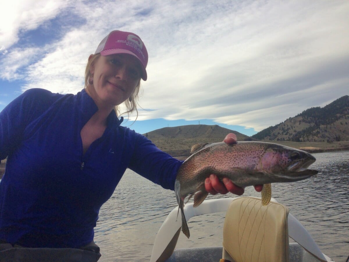 Danya with one of many from Friday's float. photo by Matt Hargrave