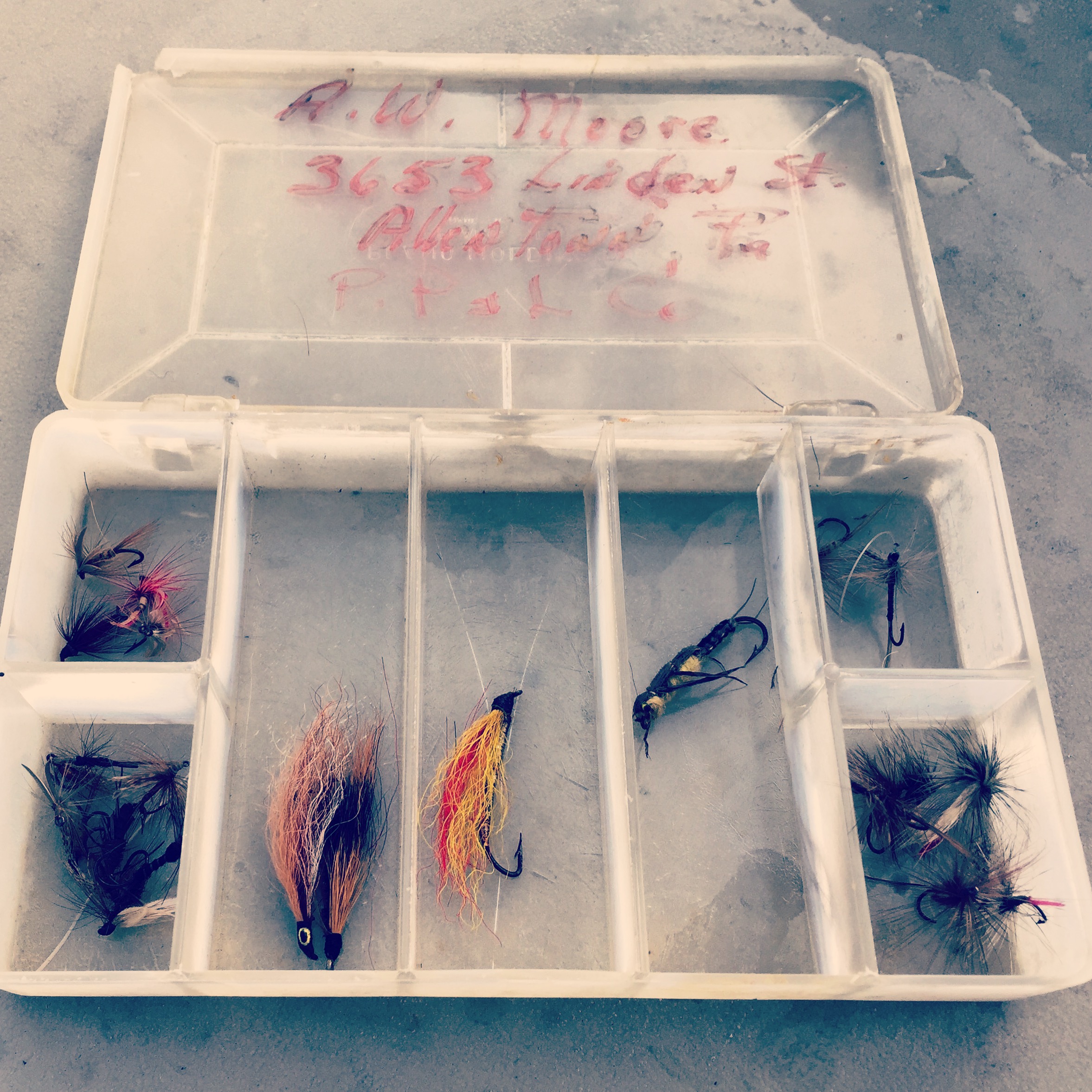 Grandfather's Flies - Hand Tied in PA some 50 years ago and ready for action on the MO - photo by Jim Murray